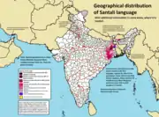 Aire de diffusion du santali.