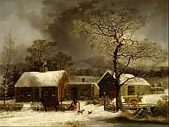 Winter Scene in New Haven, Connecticut, vers 1858, Smithsonian American Art Museum