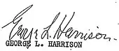 signature de George L. Harrison