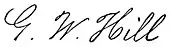 signature de George William Hill (astronome)