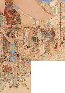 « Carthage était en joie ». Aquarelle de Rochegrosse, vers 1900.