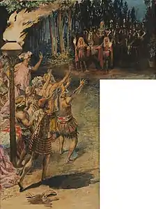 L'arrivée du général Giscon devant les mercenaires. Aquarelle de Rochegrosse, vers 1900.