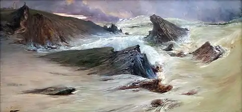 Les Rochers à Belle-Île, temps gris (vers 1900), musée des Beaux-Arts de Brest.