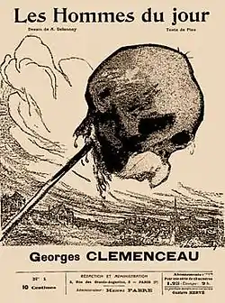 Georges Clemenceau vu par Aristide Delannoy, Les Hommes du jour, no 1, janvier 1908.