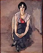 Portrait de femme aux roses rouges (1933).