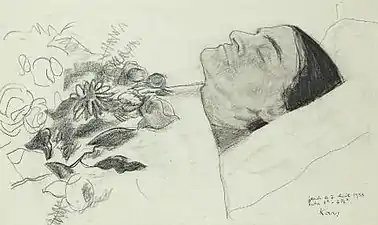 Suzanne Valadon sur son lit de mort (1938).
