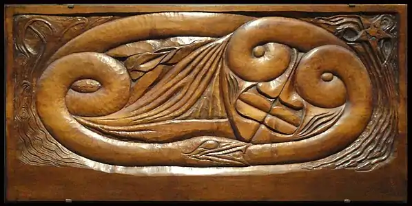 L'Existence (entre 1894 et 1896), bas-relief en bois de noyer, Paris, musée d'Orsay.