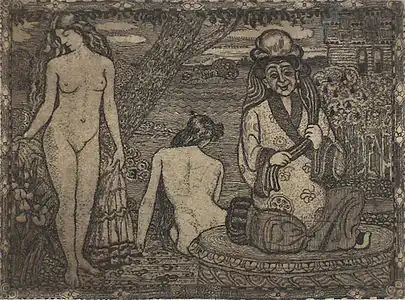 Le bain, eau-forte (1906), coll. priv.
