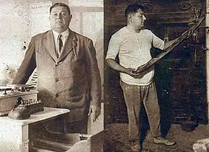 Georges Michel dans sa boulangerie en 1926-1927.