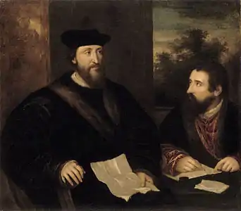 Le cardinal Georges d'Armagnac, colégat d'Avignon, et son secrétaire Guillaume Philandrier par Titien.