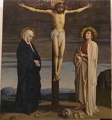 La Crucifixion de Gerard David (vers 1460-1523), Galleria di Palazzo Bianco, Gênes.