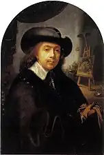 Autoportrait, de Gérard Dou (c. 1645-1646, coll. priv. en dépôt à la Mauritshuis).