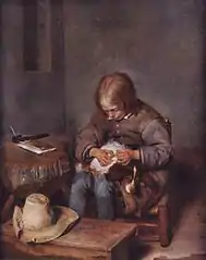 Gerard ter Borch, L'attrape-puces, milieu XVIIe s.