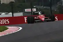 Photo de la Ferrari F1-87 de Berger en démonstration à Suzuka en 2018