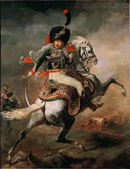 Officier de chasseurs à cheval de la garde impériale chargeant, Géricault, 1812 musée du Louvre.