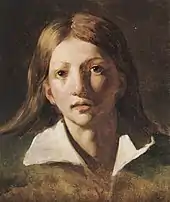 Portrait d'un jeune garçon aux longs cheveux blonds, Géricault (1819–1820)