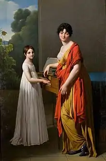Portrait de Germaine Faipoult de Maisoncelle et sa fille Julie jouant de l'épinette, vers 1799, Norfolk, Chrysler Museum of Art