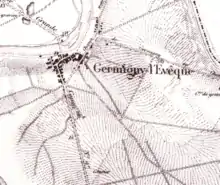 Extrait de la carte du canton de Meaux de 1883, centré sur la commune de Germigny