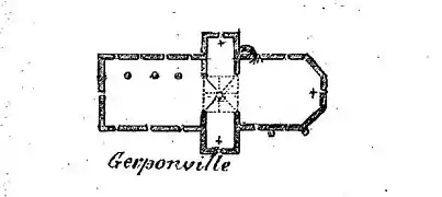 Plan de l'église au début du siècle dernier.