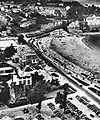 carte postale vue aérienne grand hôtel de perros-guirec sur la plage de Trestraou