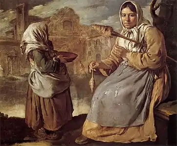 Petite mendiante et fileuse (Vers 1720), coll. particulière.