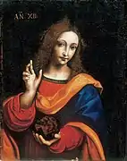 Cristo giovanetto come Salvator Mundi par Salai (avant 1524).