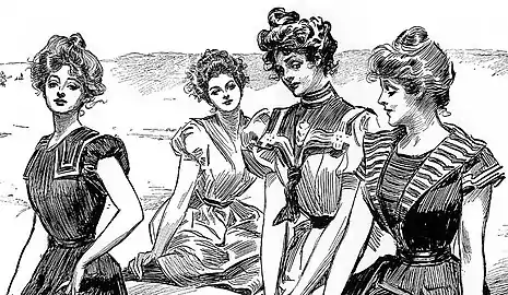 Gibson Girls à la plage (1898).