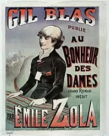 Annonce de la parution d'Au Bonheur des Dames de Zola, 1882