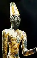 Statuette de Reshep : bronze doré.