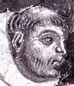 Biccherna (1258)détail du visage du frère Ugo