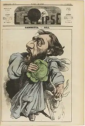 Léon Gambetta, publié dans L'Éclipse du 17 avril 1870.