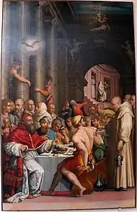Giorgio Vasari, Dîner dans la maison de saint Grégoire le Grand, 1540.
