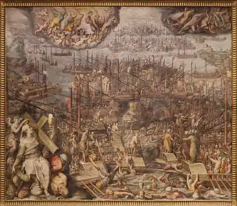 La Bataille de Lépantepar Giorgio Vasari.