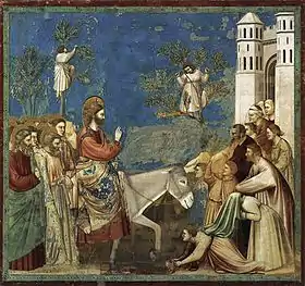 Fresque de Giotto représentant l'entrée de Jésus-Christ dans Jérusalem.