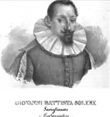 Giovani Battista de Solere, grande-croix et grand trésorier de l'Ordre des Saints-Maurice-et-Lazare.