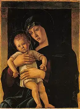 La Madone grecque, 1460-1464, huile / bois, 82 × 62 cm, pinacothèque de Brera, Milan