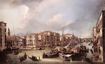 Le Grand Canal à Venise avec le pont du Rialto1724, Canaletto