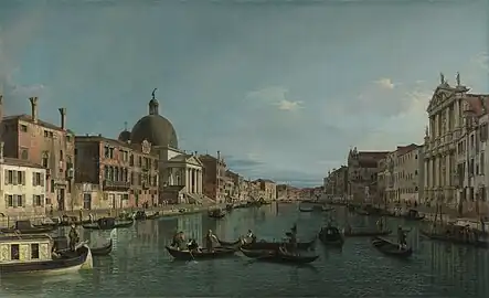 Le Grand Canal supérieur avec S. Simeon Piccolovers 1740, par CanalettoNational Gallery