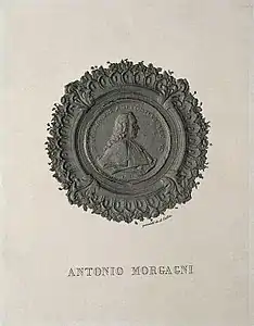 Giovanni Battista Morgagni, estampe gaufrée, procédé A. Collas (Fonds Wellcome).