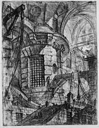 Giovanni Battista Piranesi, Les Prisons imaginaires : La Tour ronde (1750).