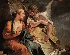 Agar confortée par un ange dans le désertGiovanni Battista Pittoni, 1697Collection Basilique Santa Maria Gloriosa dei Frari, Venise.