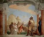 G. B. Tiepolo, Eurybatès et Talthybios mènent Briséis à Agamemnon, villa Valmarana.