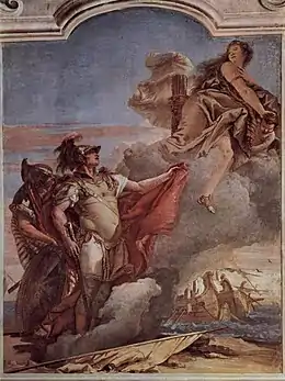 Vénus abandonne Énée sur les rivages de Libye, par Tiepolo (1757).