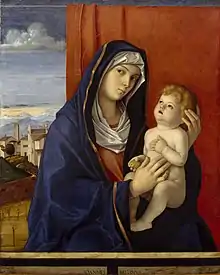Giovanni Bellini, 1485-1490. Vierge à l'Enfant. Huile sur panneau, 89 × 71 cm, Metropolitan Museum of Art.