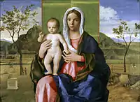 La Vierge et l'Enfant bénissant, 1510, huile / bois, 85 × 118 cm. Pinacothèque de Brera