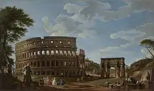 Vue sur le Colisée et l'Arc de Constantin, Giovanni Paolo Panini