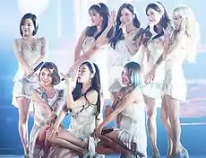 En 2015, au KBS Gayodaechukje après leur performance sur Lion Heart