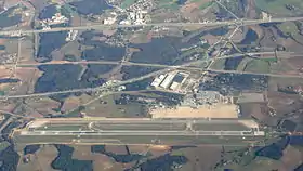 L'aéroport de Gérone vu d'avion.