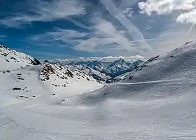 Vue du glacier en hiver.