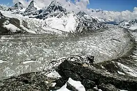 Vue sur le glacier de Ngozumpa.